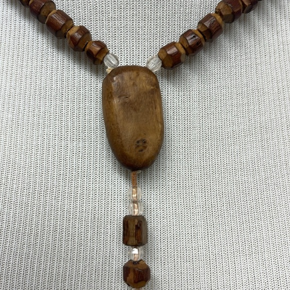 Wooden Beaded Cross Necklace - Picture 6 of 9